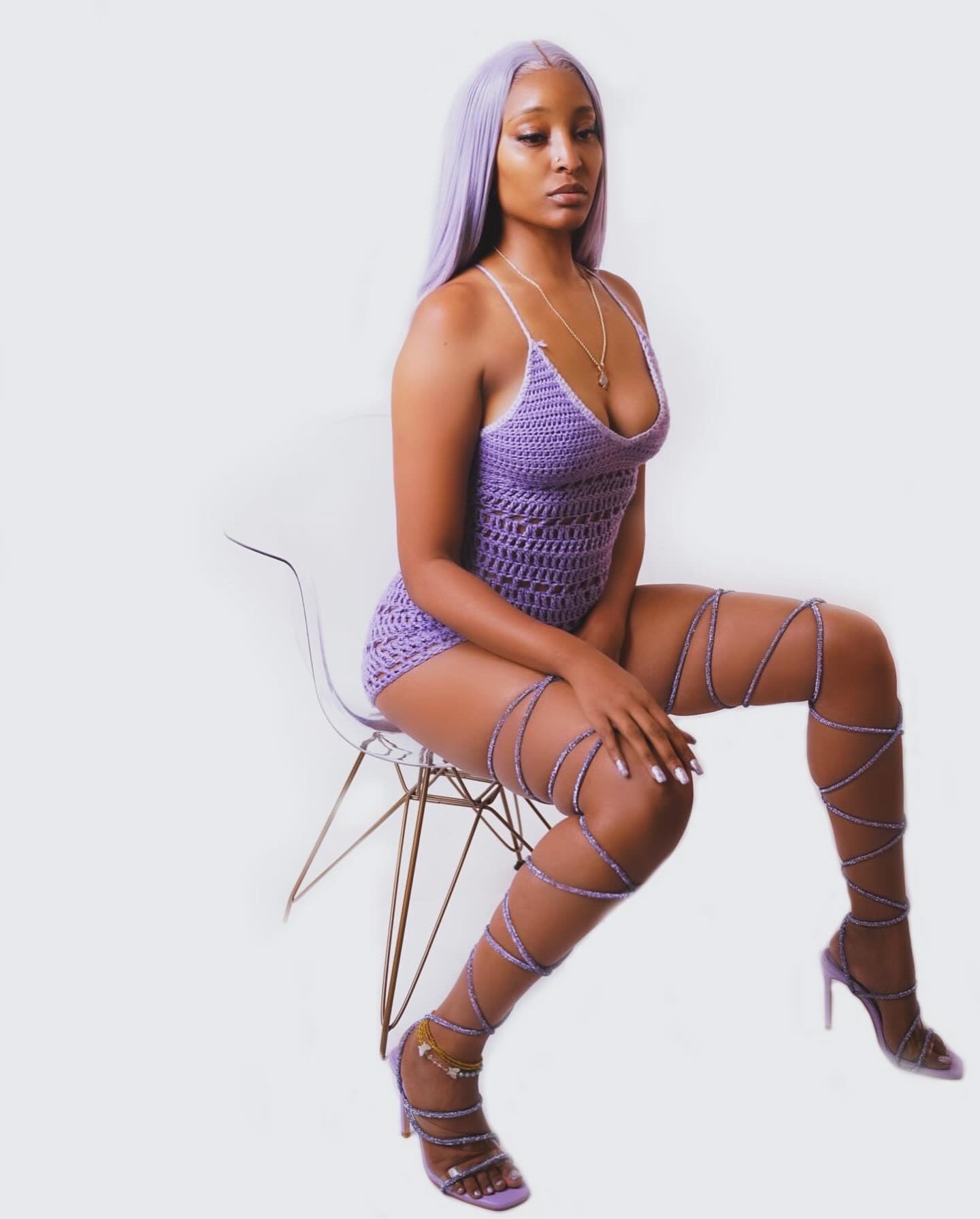 Lilac Crystal Lace up heel ( Pre Order Dec 21st)