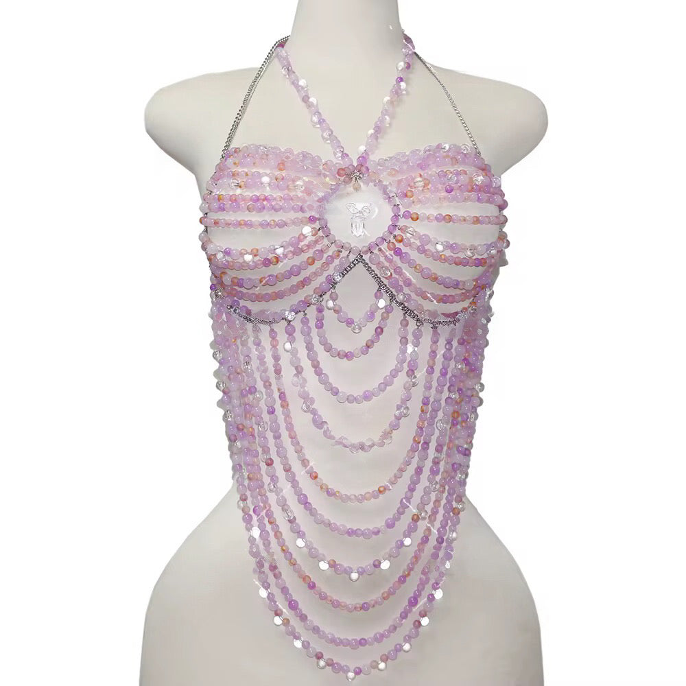 Crystal Bloom Beaded Top