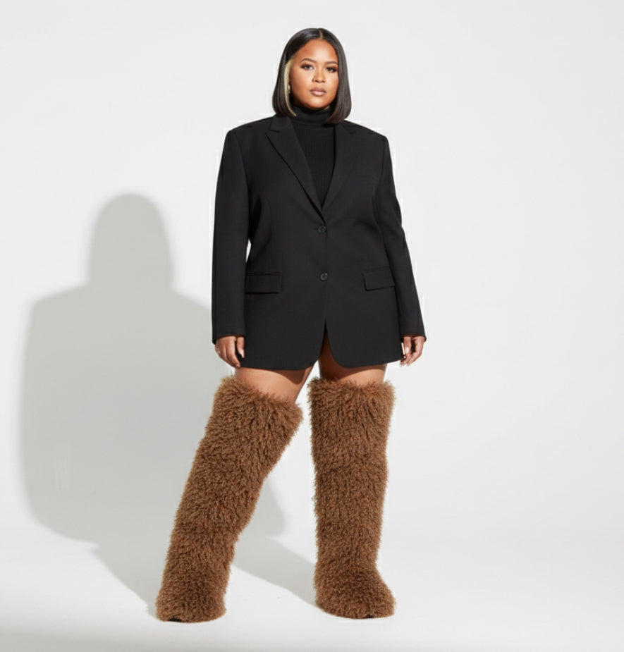 Mongolian Shear Luxe Boots (Brown)