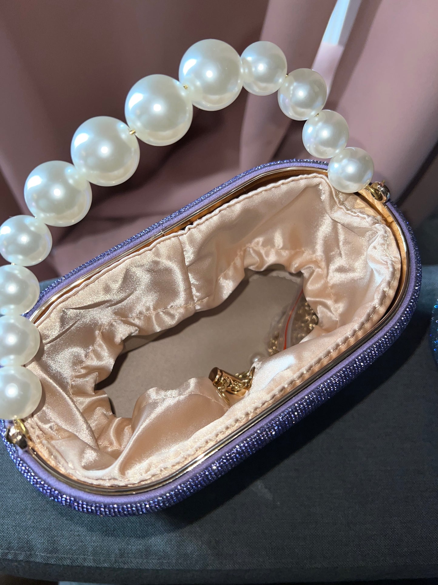 Diamonds & Pearls Hand Bag (Lilac) Ships in 1-2 weeks!