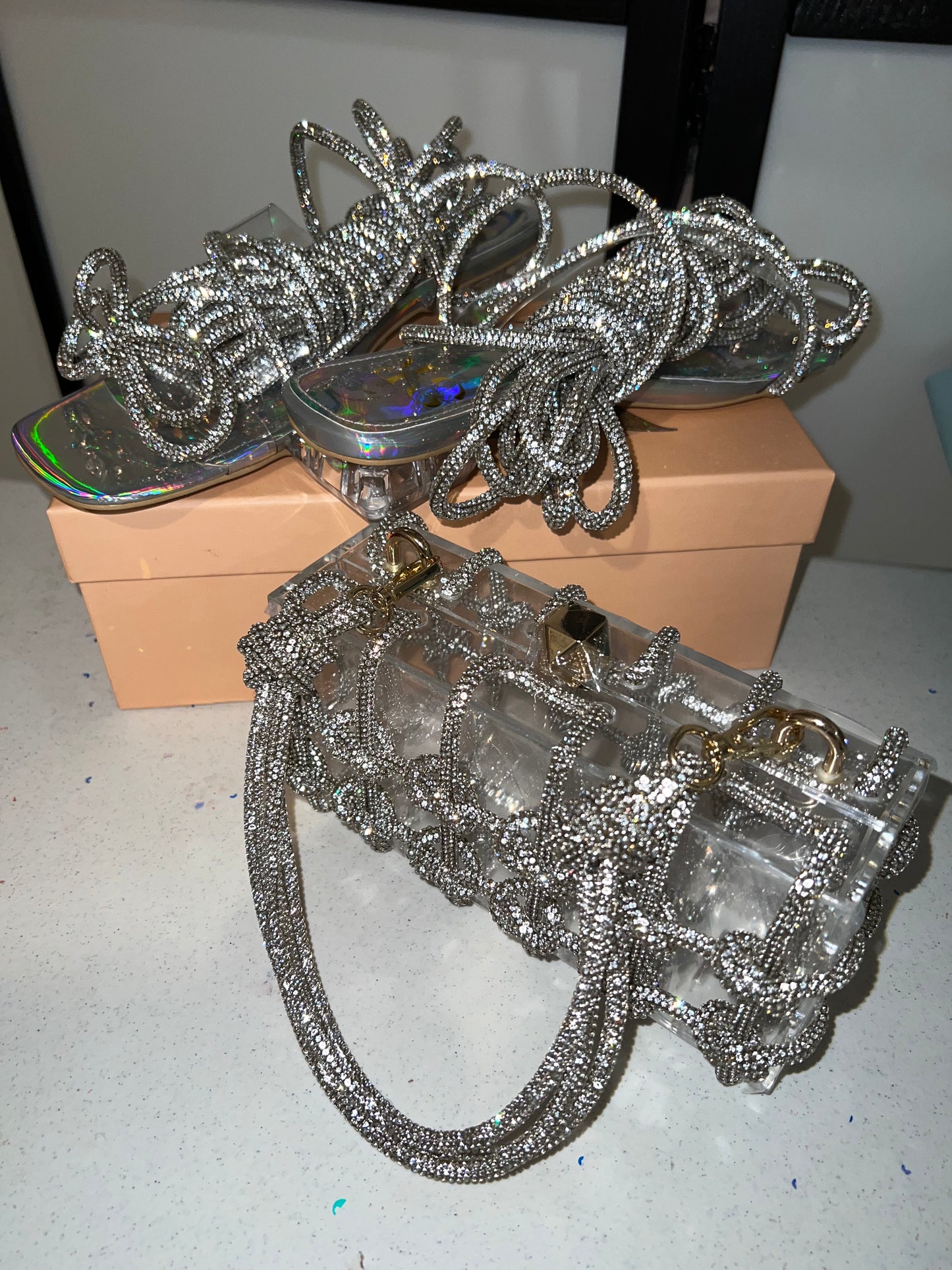 Crystal Lace Up SANDALS (PRE ORDER Dec 21st}