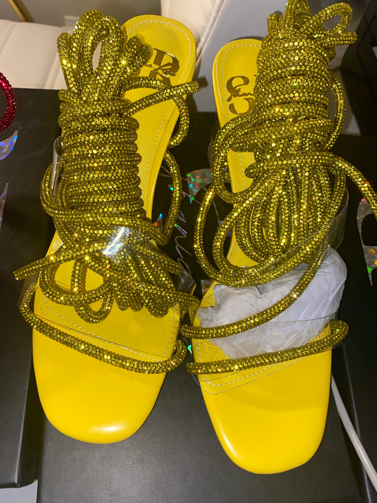 Yellow Ice Crystal (Block Heel)