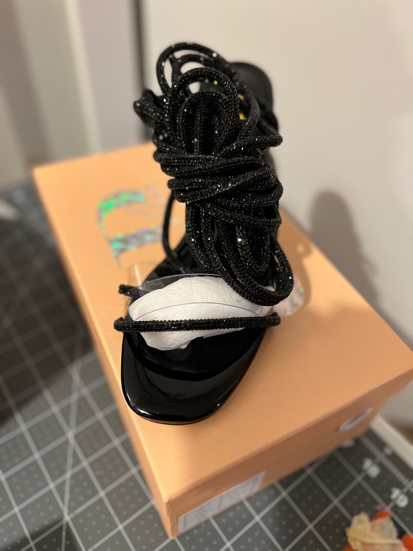 Black Ice Crystal (Block Heel)
