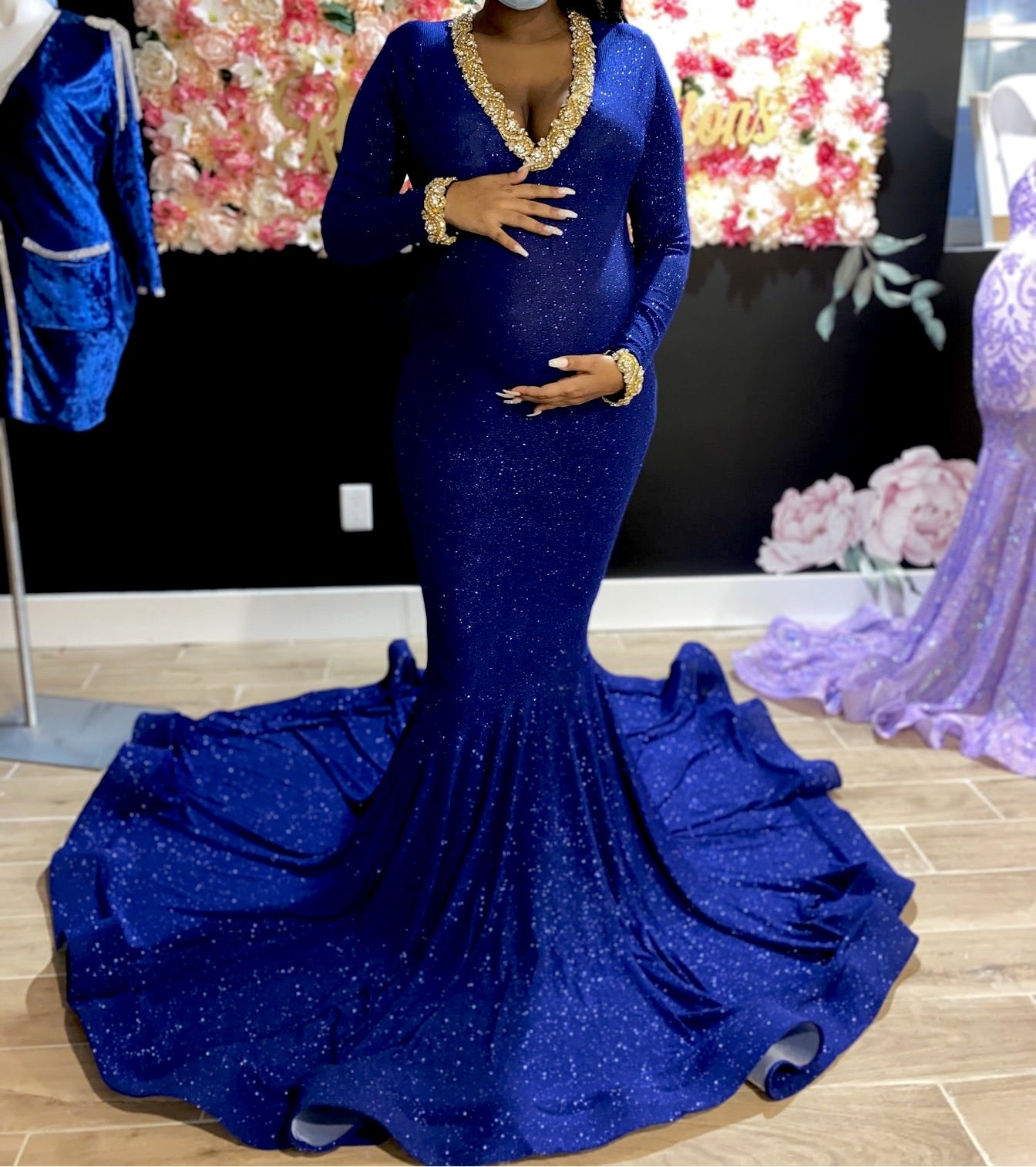 Glitter maternity gown Rose Collections, LLC Glitter maternity gown Rose Collections, LLC