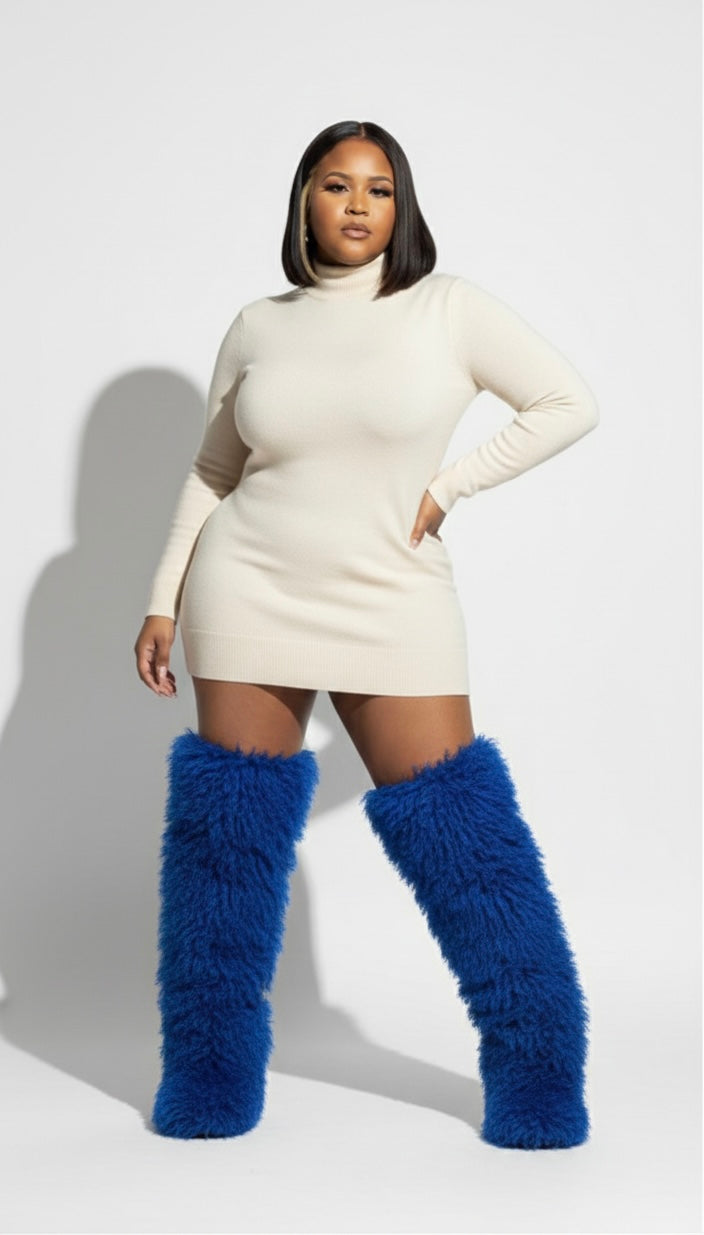 Mongolian Shear Luxe Boots (Royal Blue)