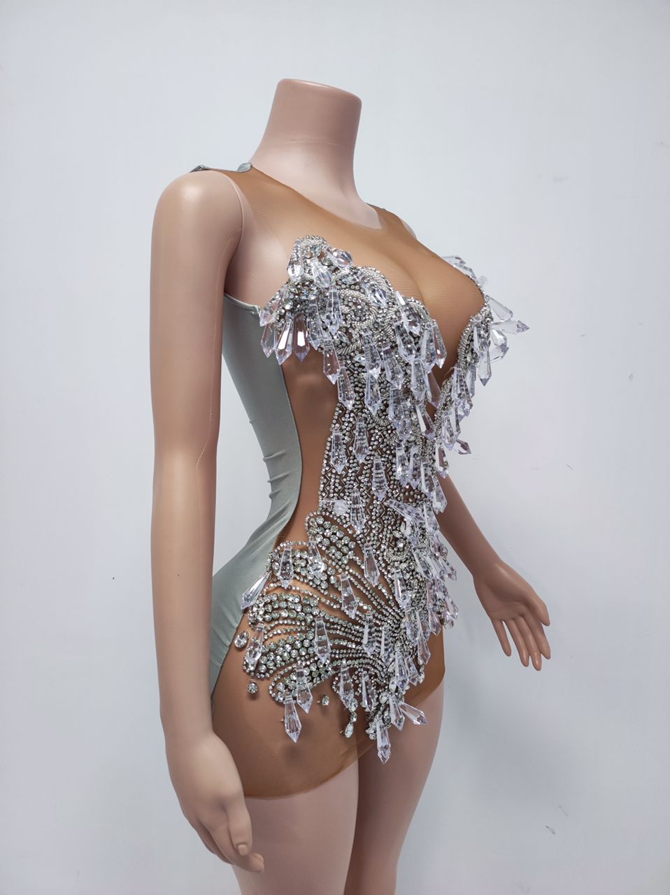 Tonëa Crystal Mini Dress (Silver)