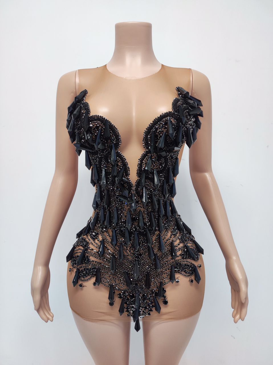 Tonëa Crystal Mini Dress (Black)