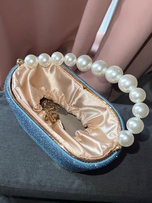 Diamonds & Pearls Hand Bag (Blue)