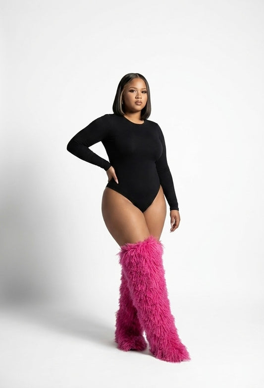 Mongolian Shear Luxe Boots (Hotpink)