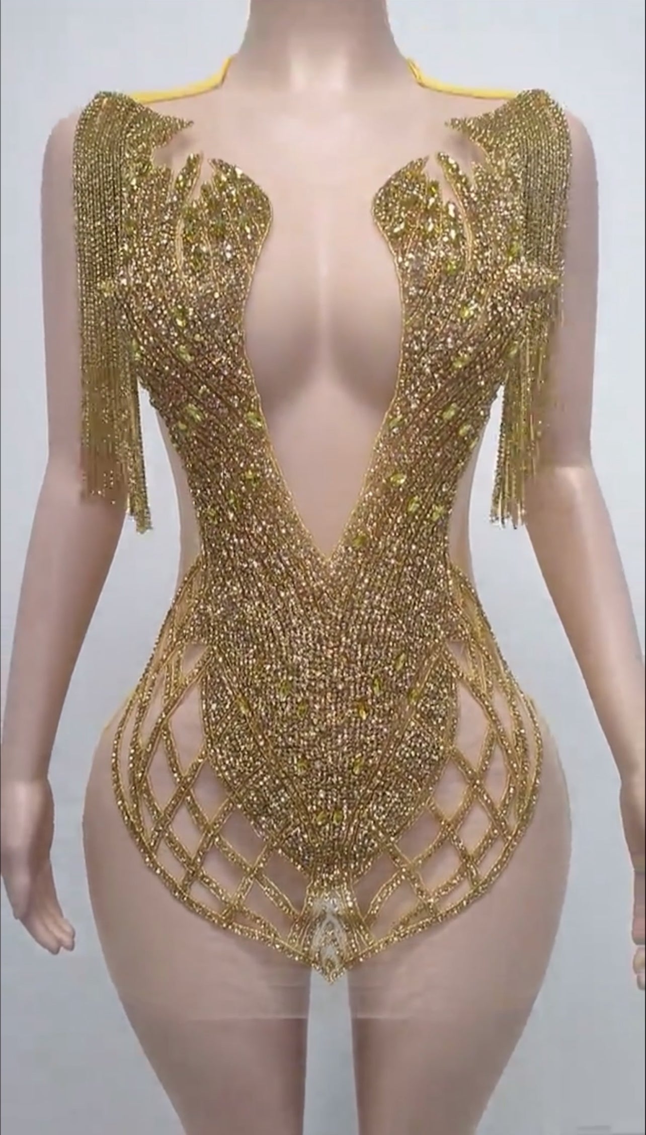 Chanel Crystal Mini Dress (Gold)