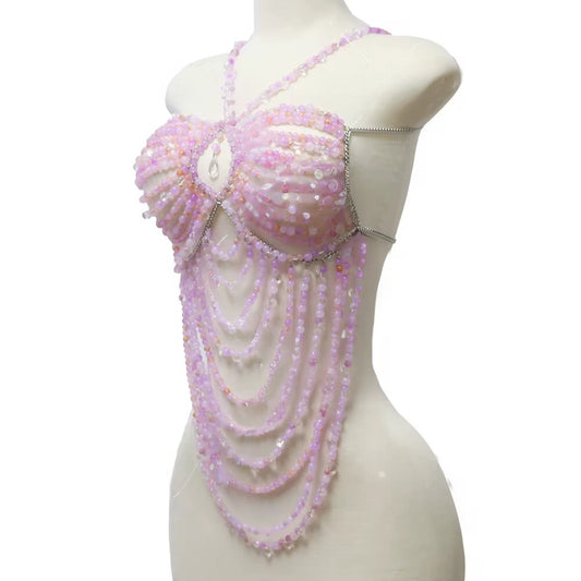 Crystal Bloom Beaded Top