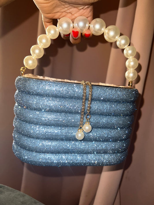 Diamonds & Pearls Hand Bag (Blue)