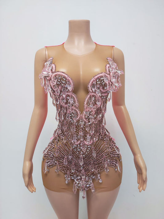 Tonëa Crystal Mini Dress (Pink)