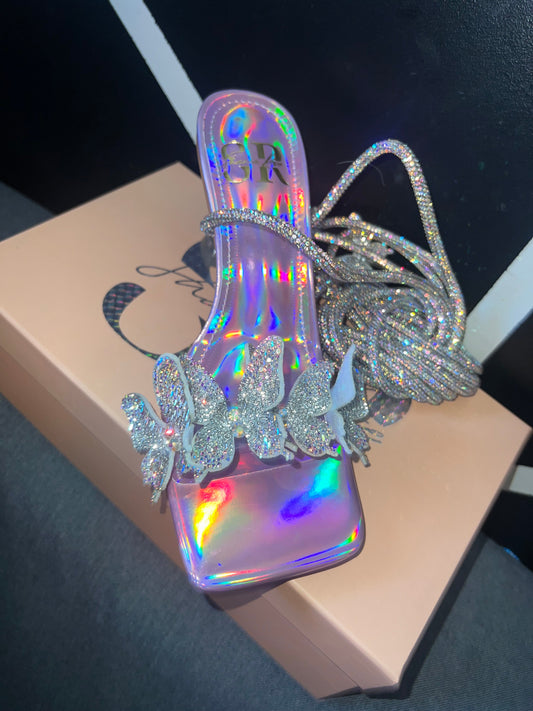 Crystal Butterfly Heels