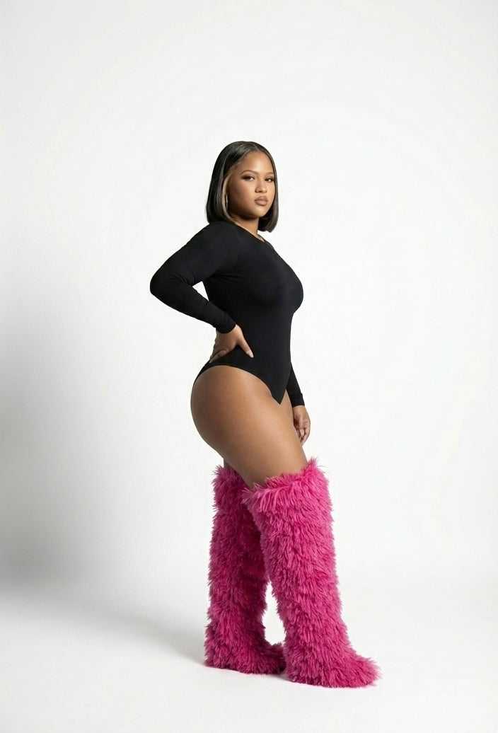 Mongolian Shear Luxe Boots (Hotpink)