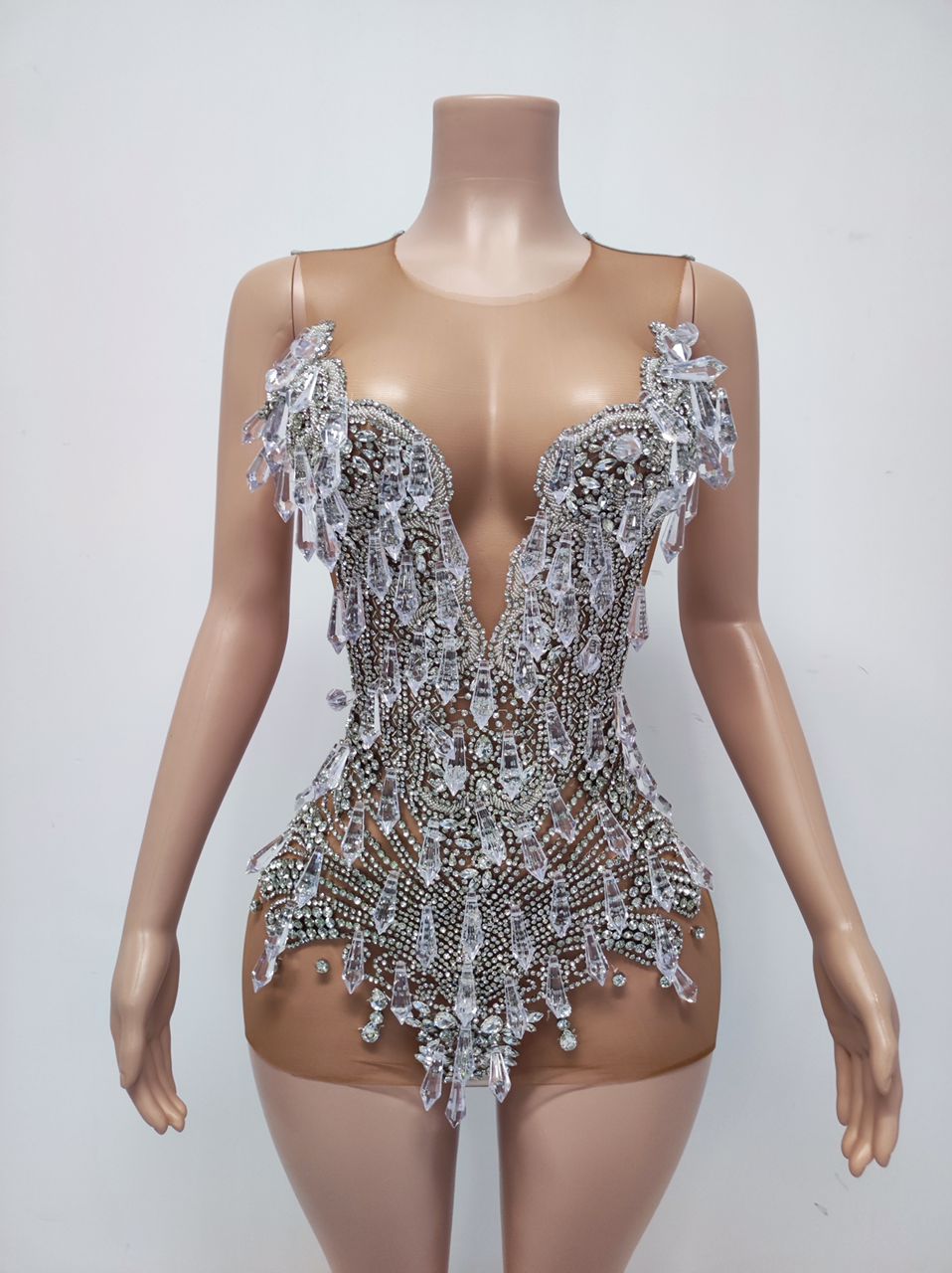 Tonëa Crystal Mini Dress (Silver)