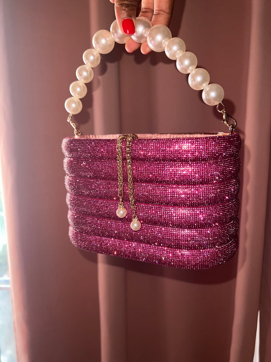 Diamonds & Pearls Hand Bag (Pink) Ships in 1-2 weeks