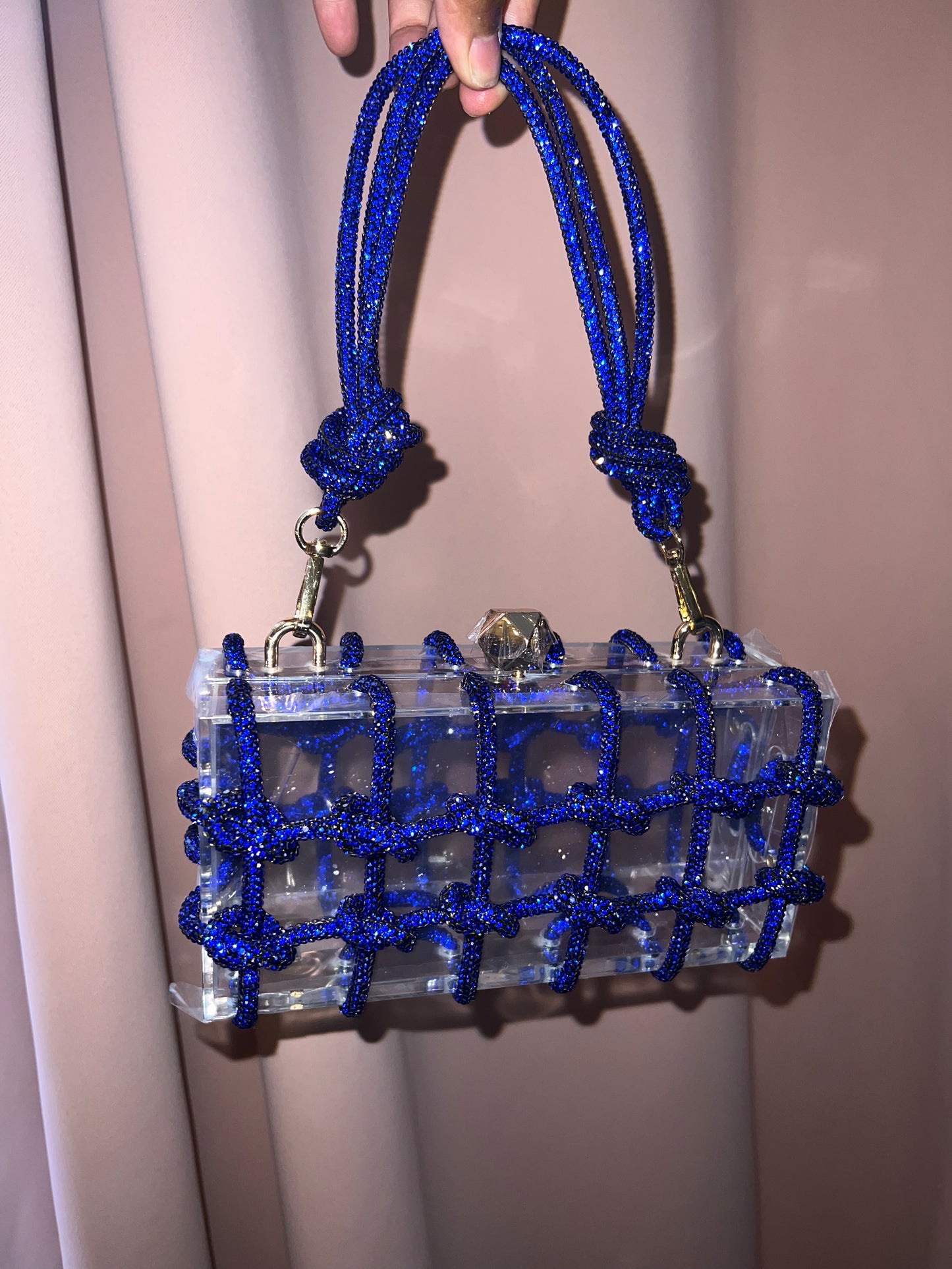 Blue Raspberry Crystal Knot Bag