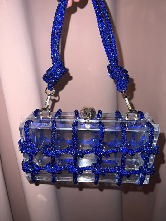 Blue Raspberry Crystal Knot Bag
