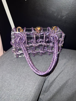 Lilac Crystal Knot Bag