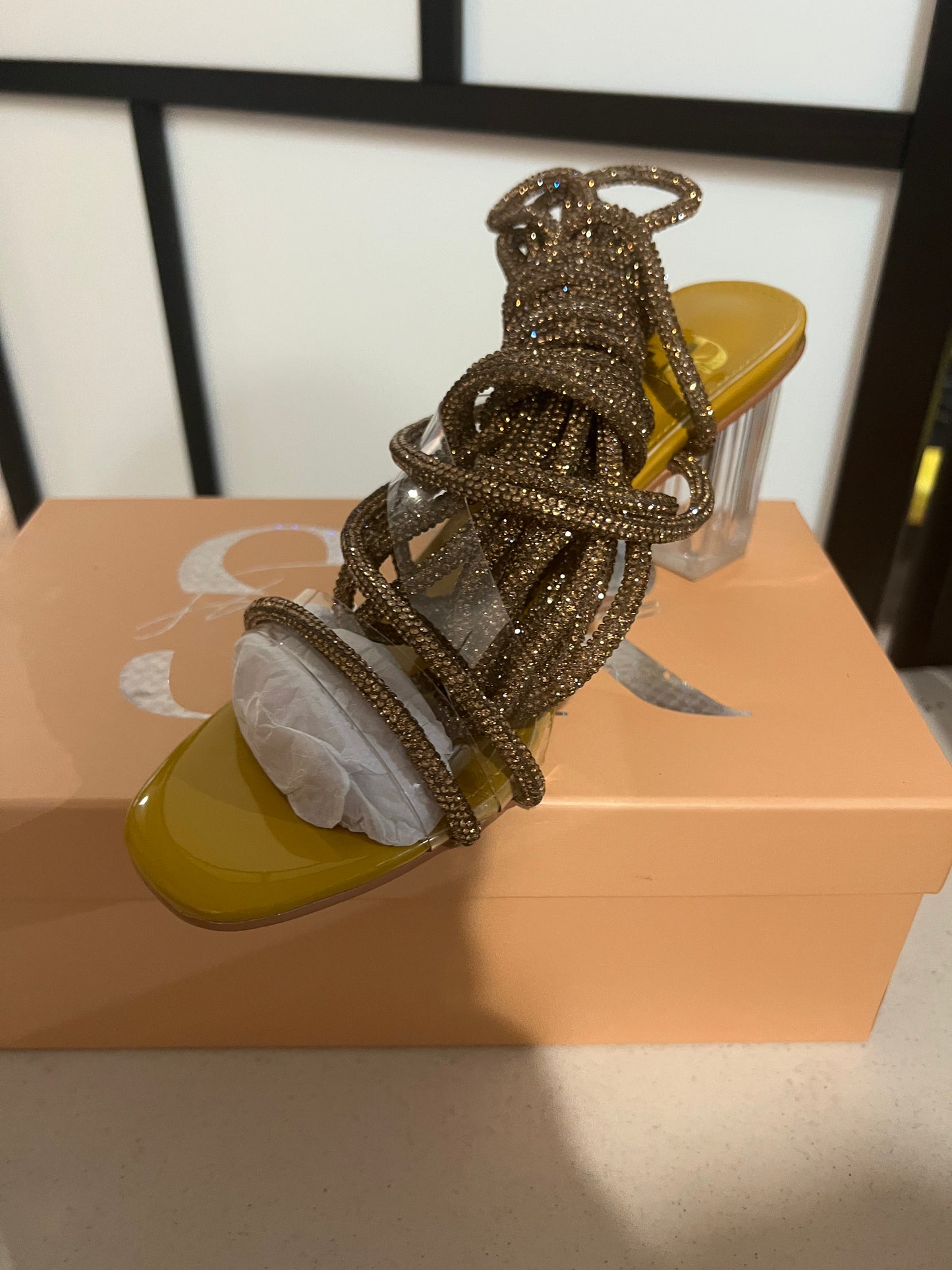 Gold Crystal (Block Heel)