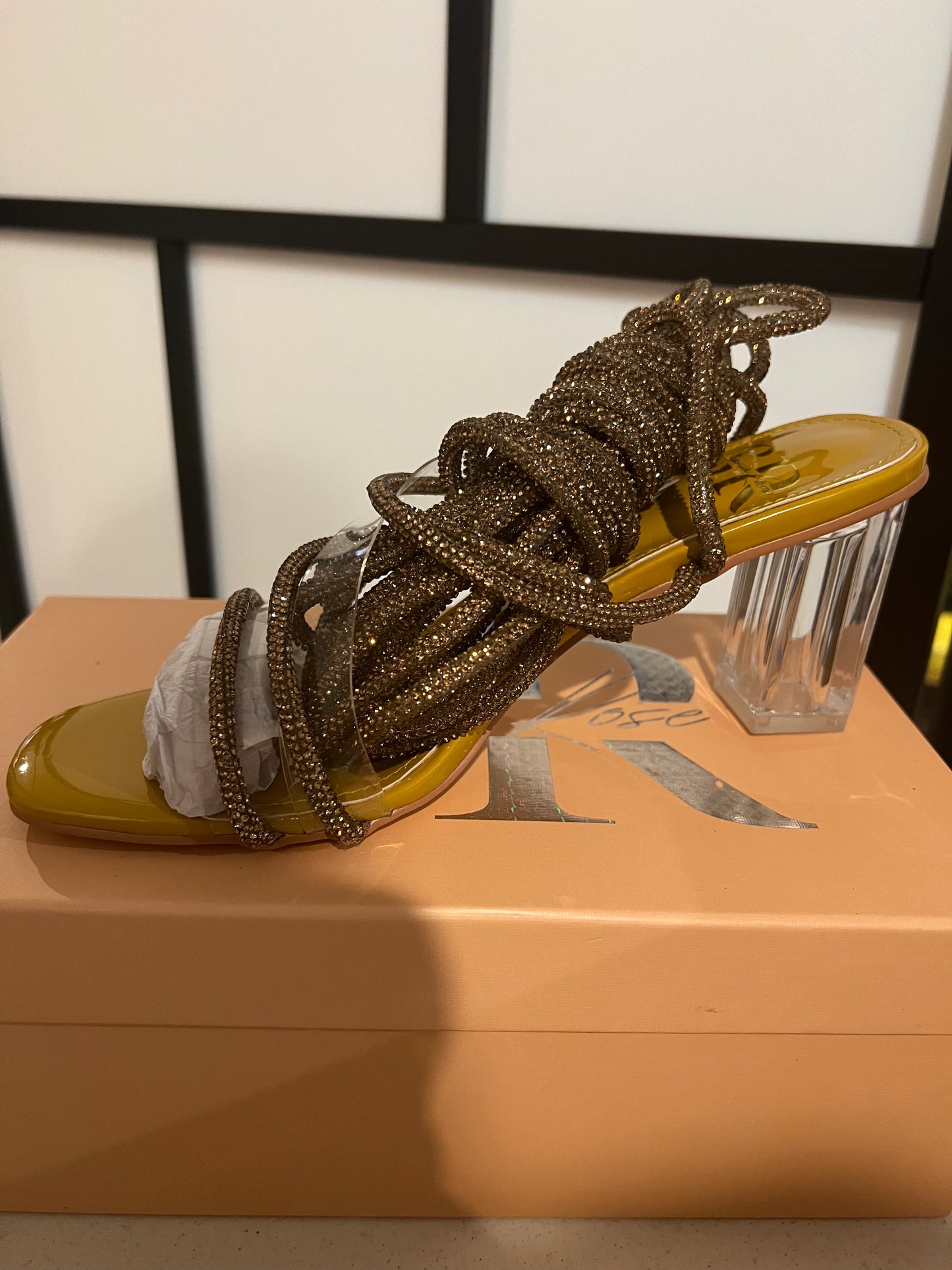 Gold Crystal (Block Heel)