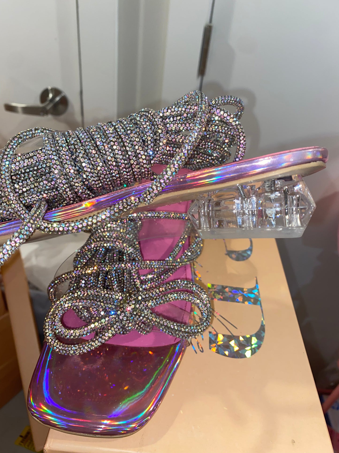 Cotton Candy Crystal Sandals