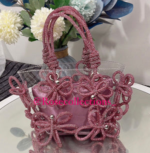 Pink Crystal Flower Bag (ships in 2-3 weeks)