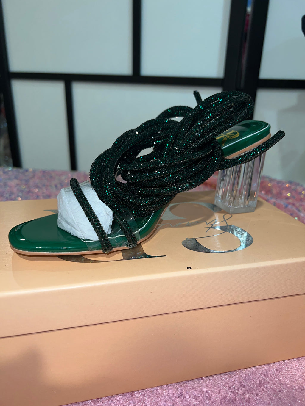 Emerald Crystal (Block Heel)