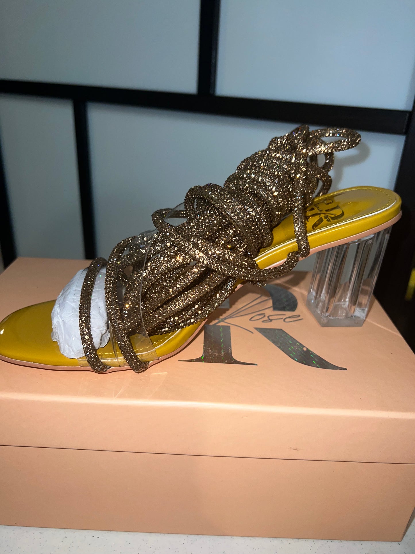 Gold Crystal (Block Heel)