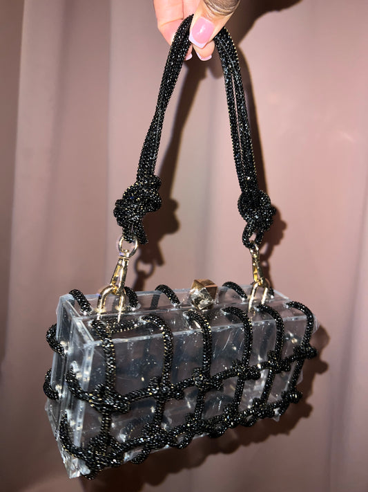 Black Crystal Knot Bag (Ships in 1-2 weeks)