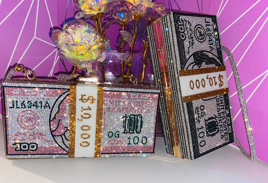 Bolsa de dinero de cristal