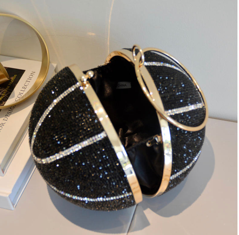 Bolso de mano de baloncesto de cristal negro