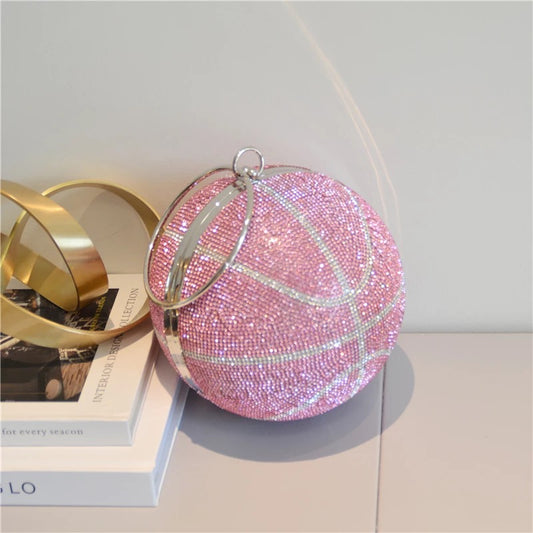 Bolso de mano de baloncesto de cristal rosa