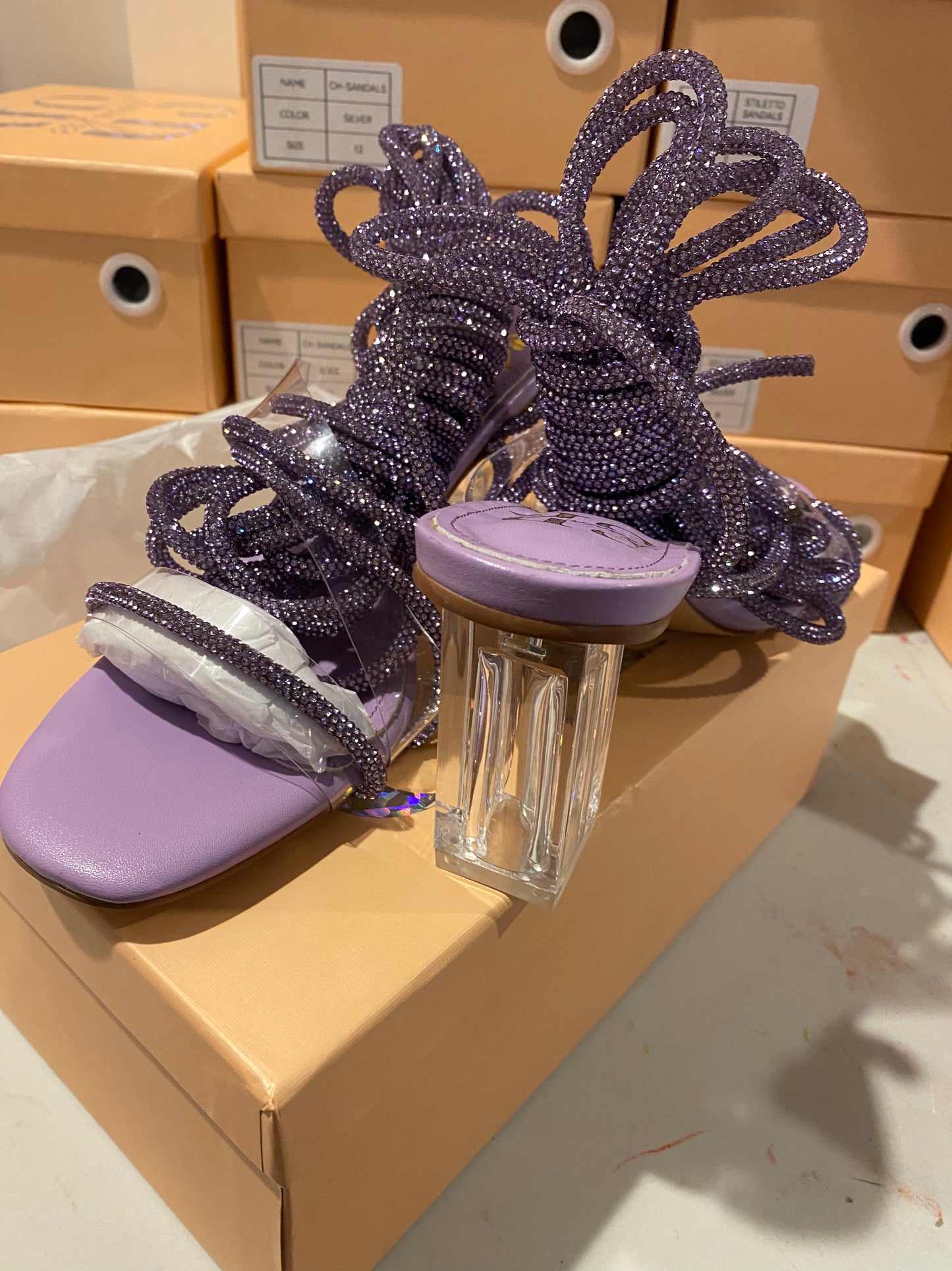 Lilac Crystal  (Block Heel)