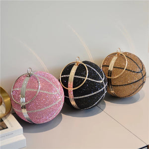 Bolso de mano de baloncesto de cristal negro