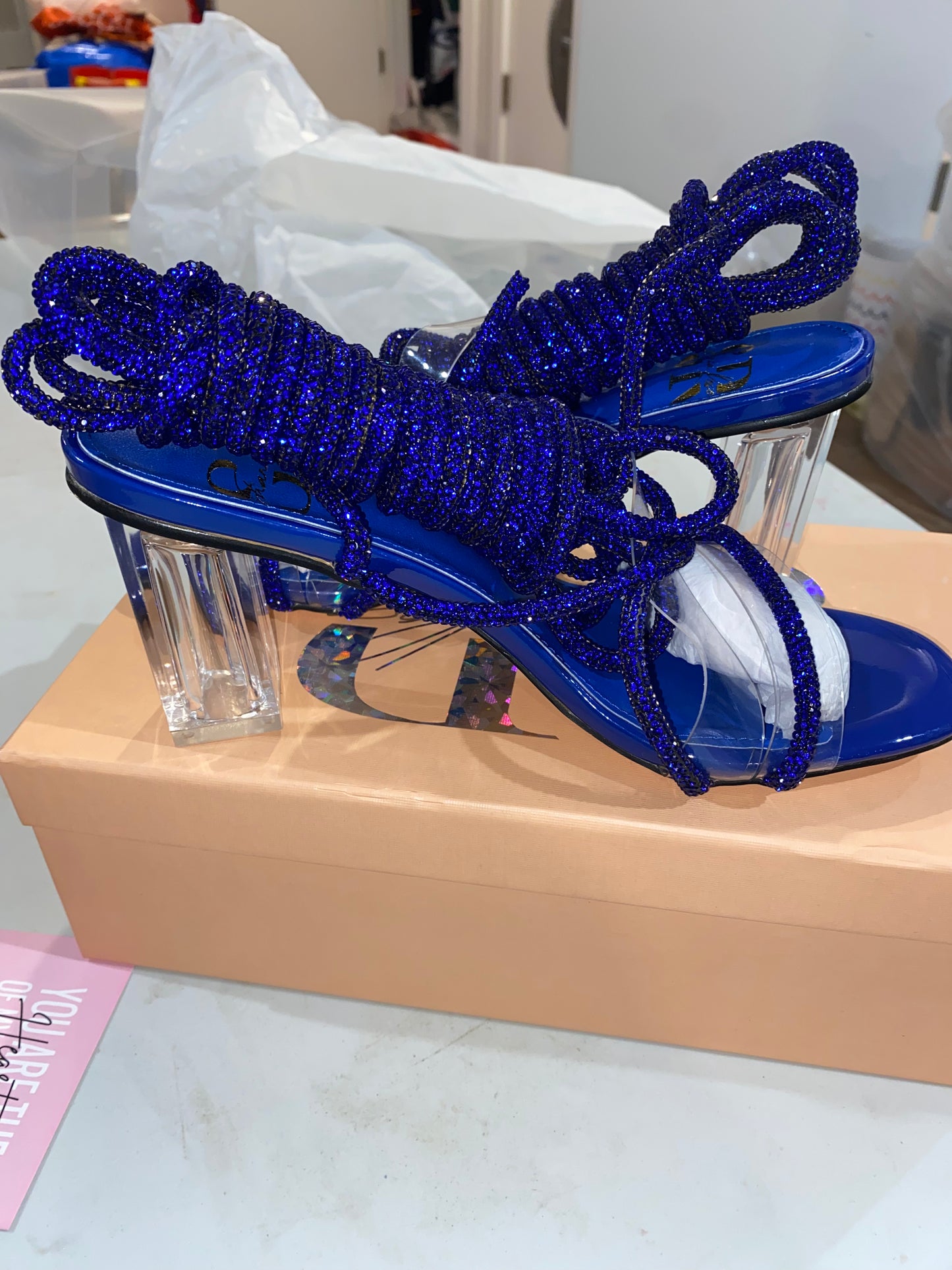 Blue Raspberry Crystal (Block Heel)