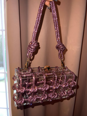 Pink Crystal Knot Bag