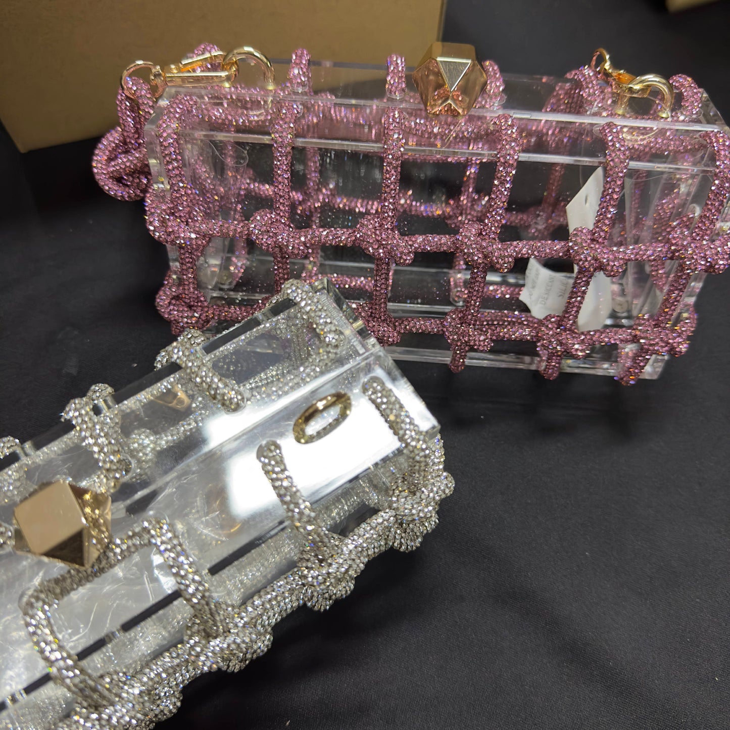 Pink Crystal Knot Bag