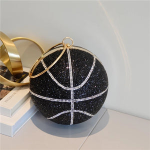 Bolso de mano de baloncesto de cristal negro