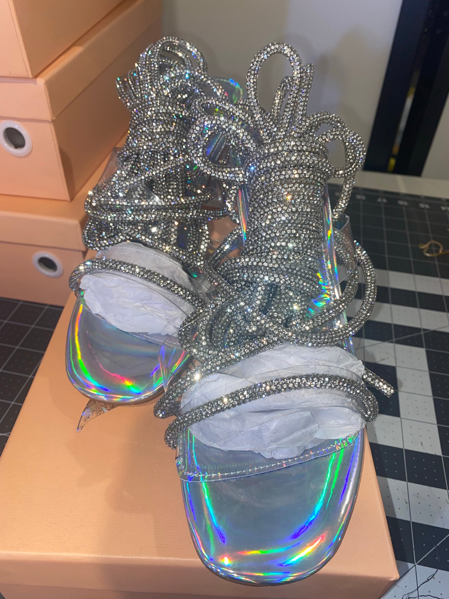 Holographic Crystal  (Block Heel)