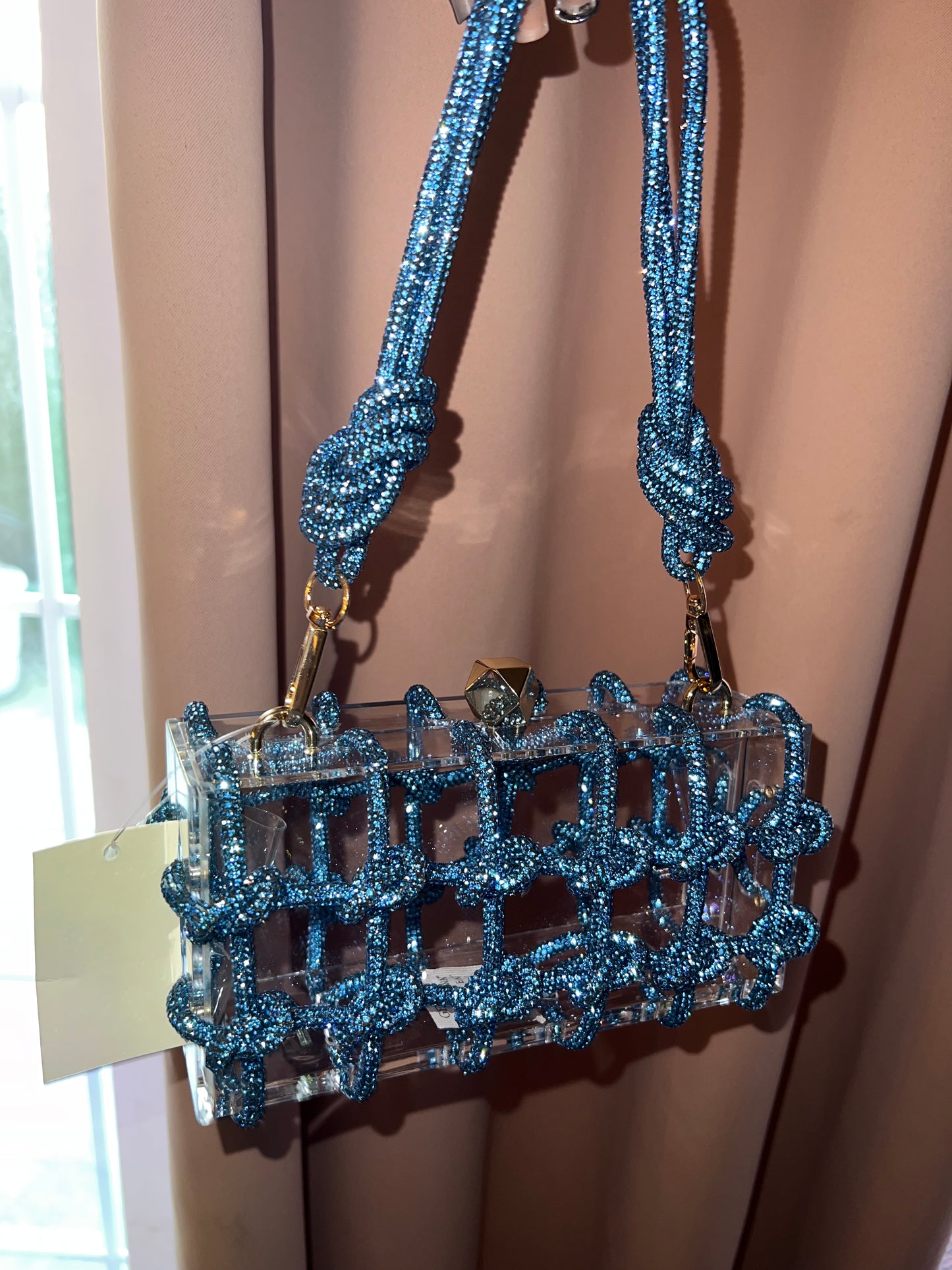 Blue Crystal Knot Bag (ships in 2-3 weeks)