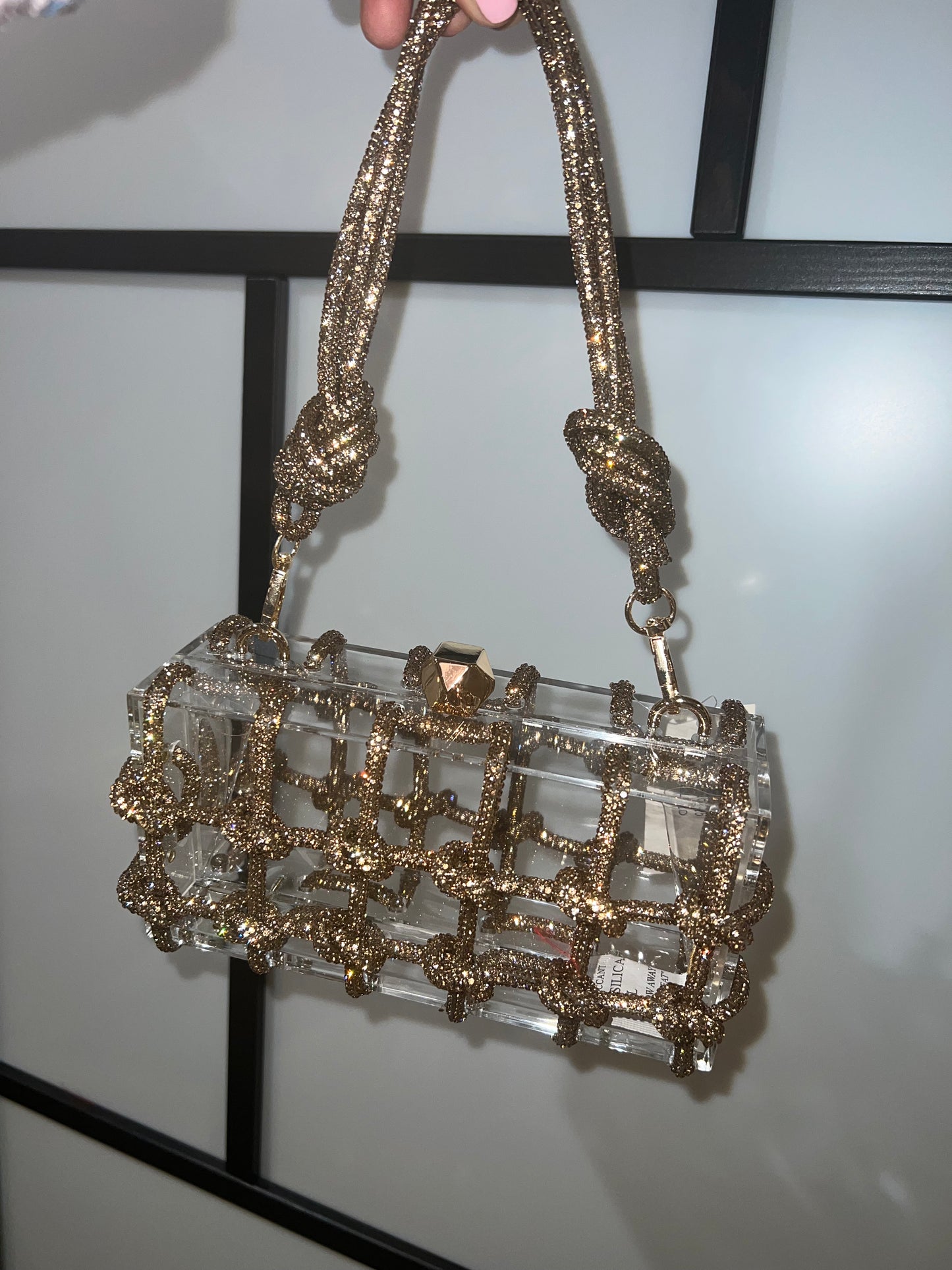 Gold Crystal Knot Bag