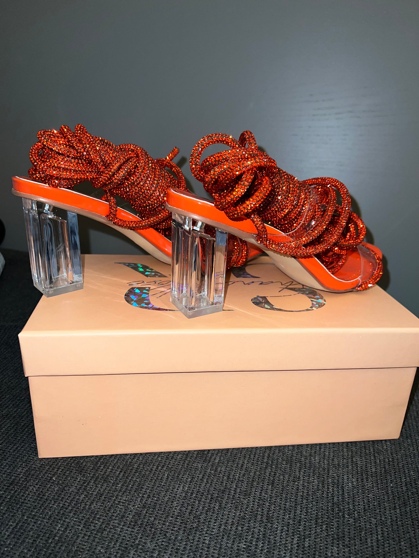 Pumpkin Spice Crystal (Block Heel)