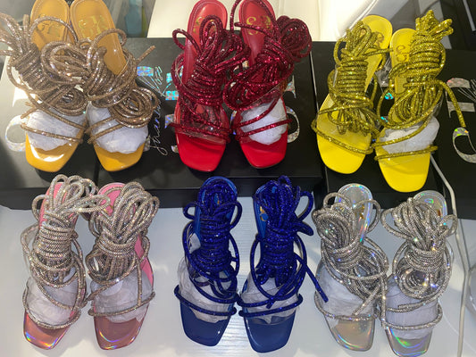 Crystal Lace Up Heels ( PRE ORDER Nov 21st)
